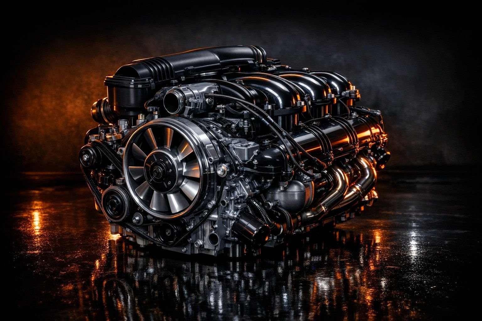 Symbolbild eines wassergekühlten Porsche-Sechszylinder-Boxermotors mit Motorabdeckung